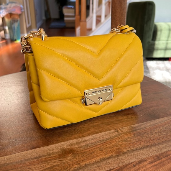 Michael Kors Sunflower Cece Chain Quilted Leather Crossbody Bag Purse - Picture 12 of 15